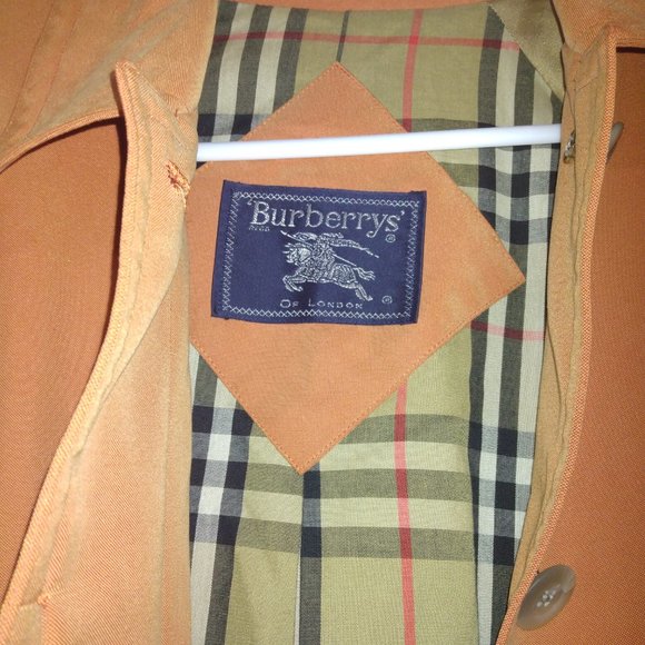 ❤️WOMENS BURBERRY Midi Length Peach Nova Check Lining Trench Swing Coat SZ 4 - Picture 3 of 12